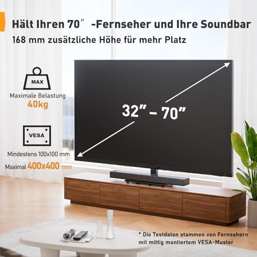 PERLEGEAR Support TV Pliable pour Écrans Plats et Incurvés 24-55/60 Pulvérisable en Hauteur, Idéal pour Tous les Ménages
