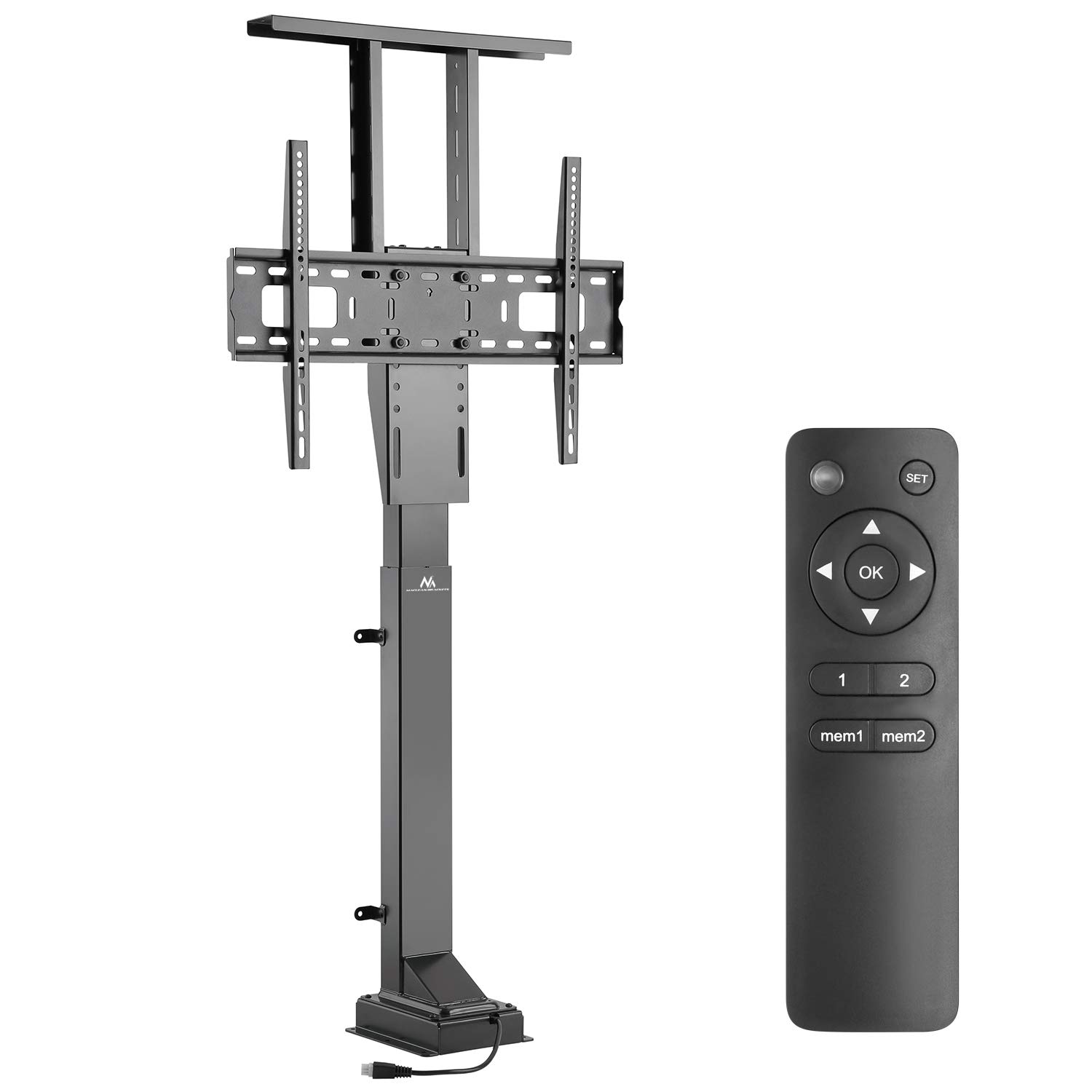Maclean MC-866 Support TV réglable en hauteur électriquement pour chambre avec télécommande Max 50kg Max VESA 600x400  

