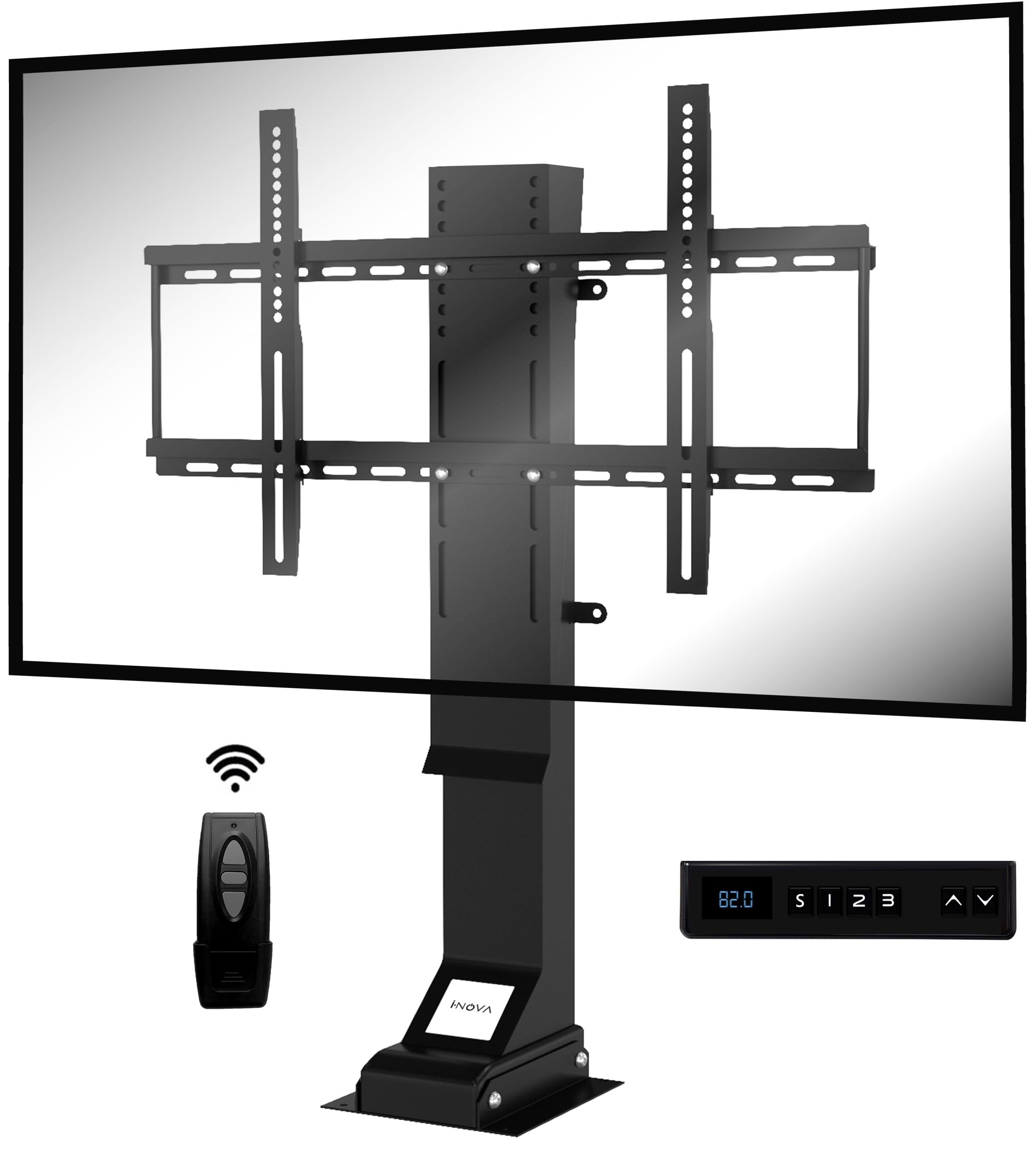 I-NOVA Support TVmotorisé pour Téléviseur 32"-70" | Silencieux | Idéal pour Salon|.memoires de Position Ultime Silence P